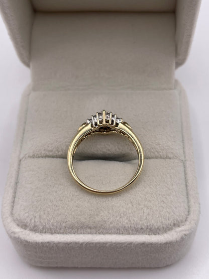 9ct gold diamond cluster ring