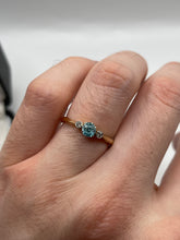 Load image into Gallery viewer, 9ct gold blue zircon and diamond ring

