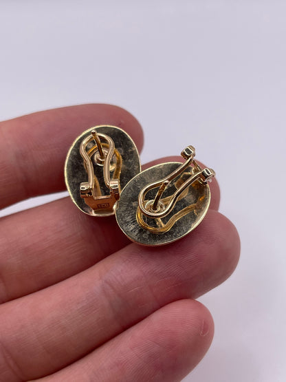 9ct two tone gold earrings