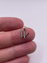 Load image into Gallery viewer, 9ct gold diamond initial W charm
