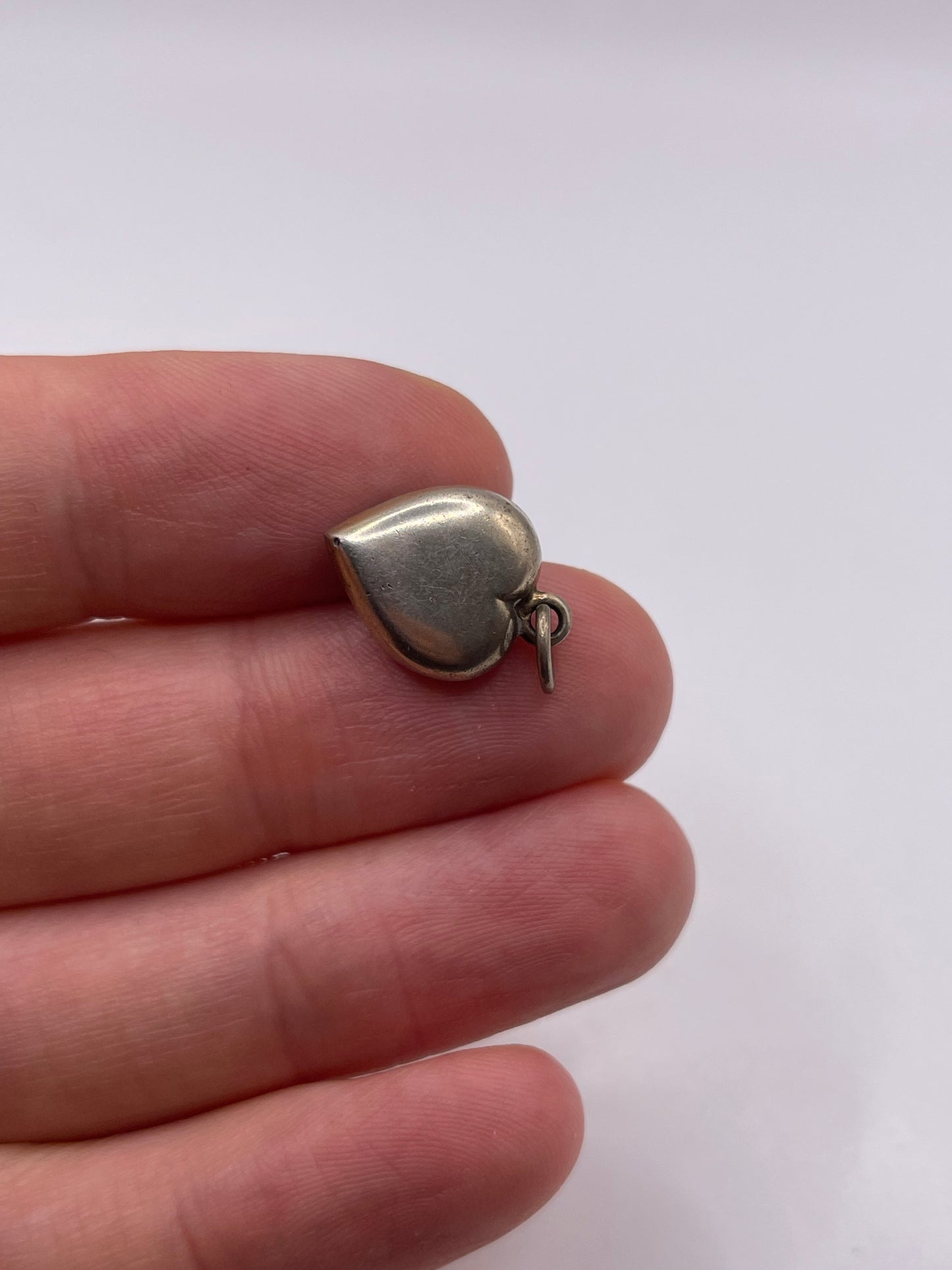 Antique silver turquoise heart pendant