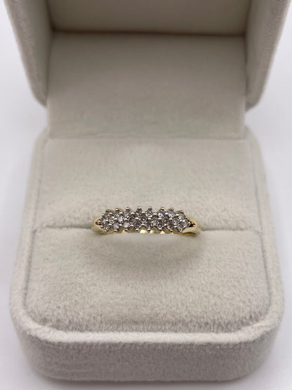 9ct gold diamond cluster ring