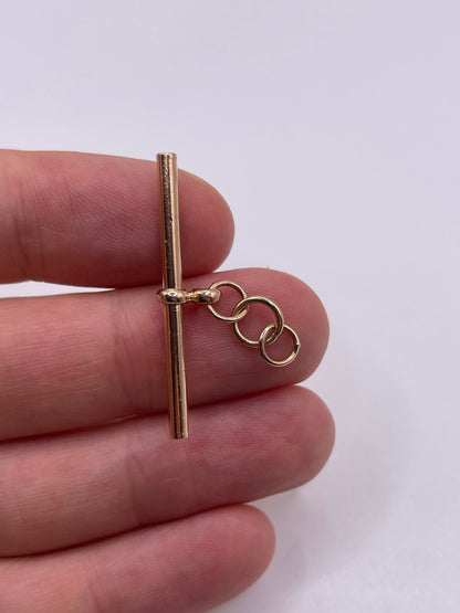 9ct rose gold t bar pendant