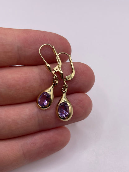 9ct gold amethyst earrings