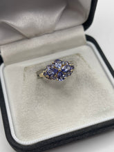Load image into Gallery viewer, 9ct gold tanzanite cluster ring
