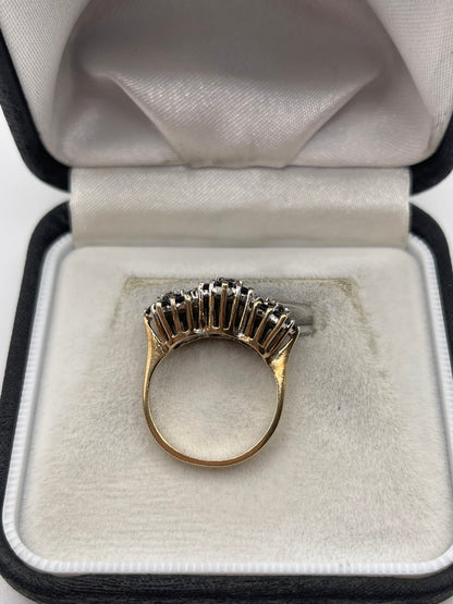 9ct gold sapphire and diamond ring