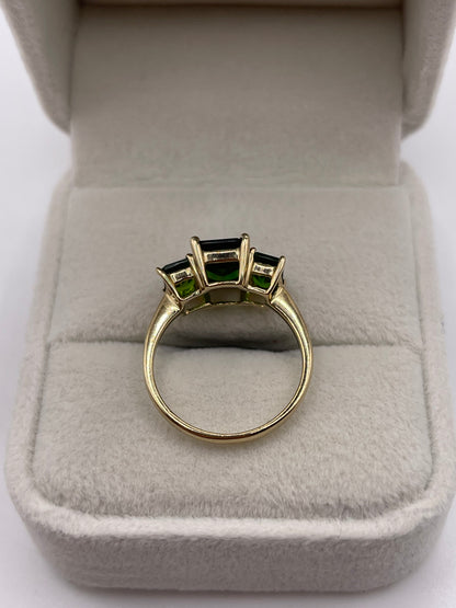 9ct gold diopside ring