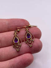 Load image into Gallery viewer, 9ct gold amethyst earrings
