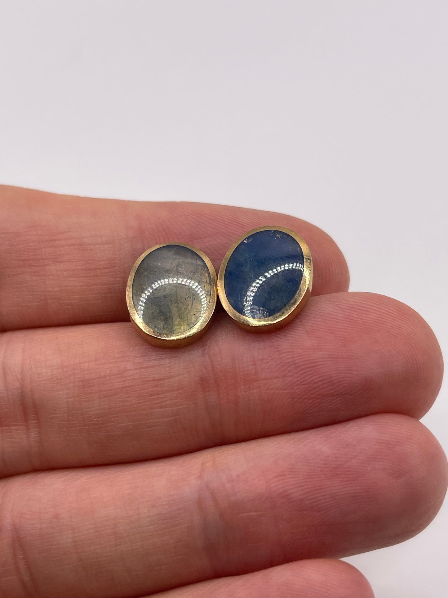 9ct gold labradorite earrings