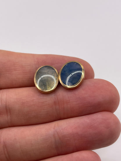9ct gold labradorite earrings
