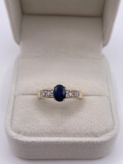 9ct gold sapphire and diamond ring