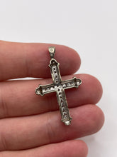 Load image into Gallery viewer, 9ct white gold diamond cross pendant
