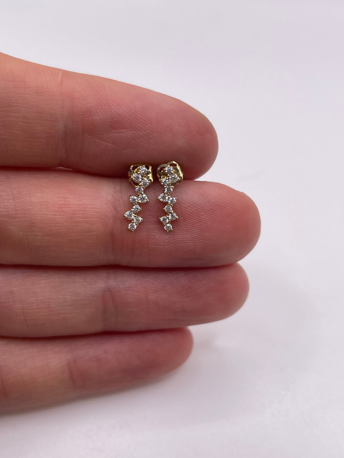 9ct gold cz earrings