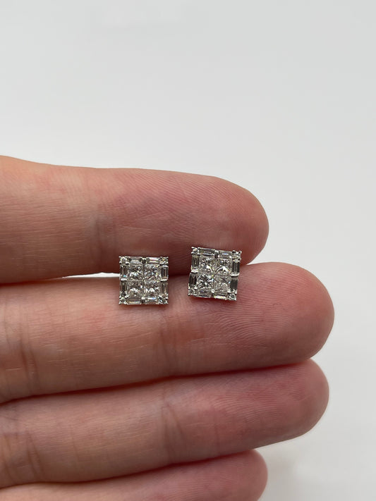 18ct white gold diamond earrings
