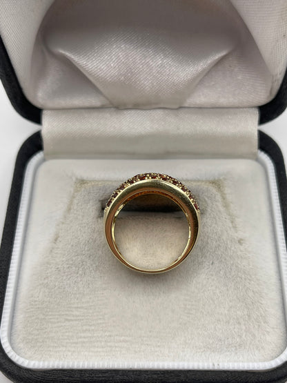 9ct gold garnet cluster ring