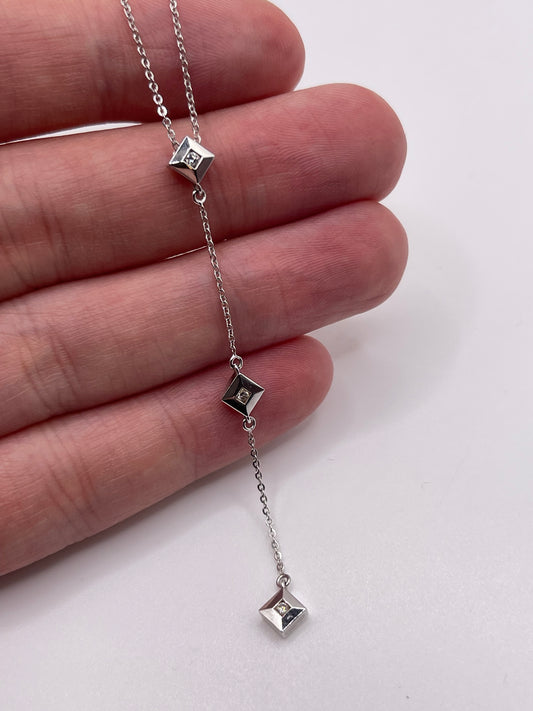 18ct white gold diamond necklace