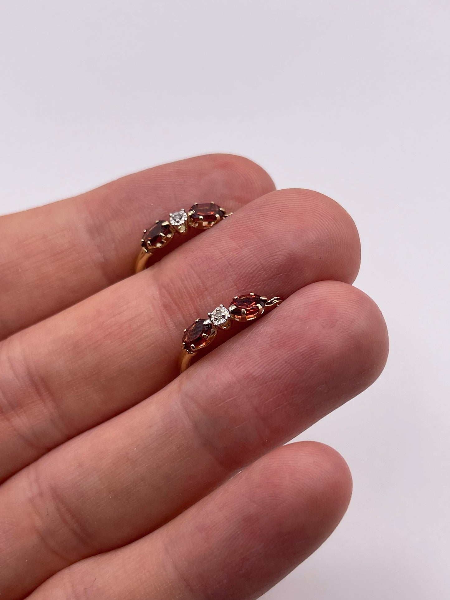 9ct gold garnet and diamond earrings