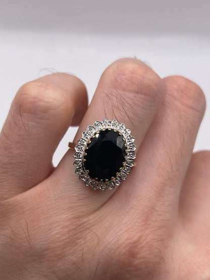 9ct gold sapphire and diamond ring