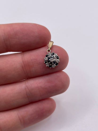 9ct gold sapphire and diamond pendant