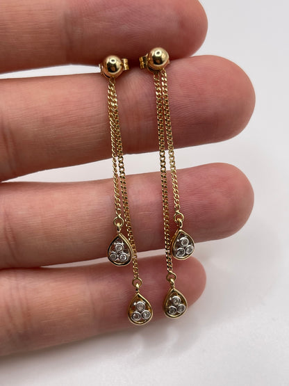 9ct gold diamond earrings