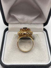 Load image into Gallery viewer, 9ct gold garnet cluster ring

