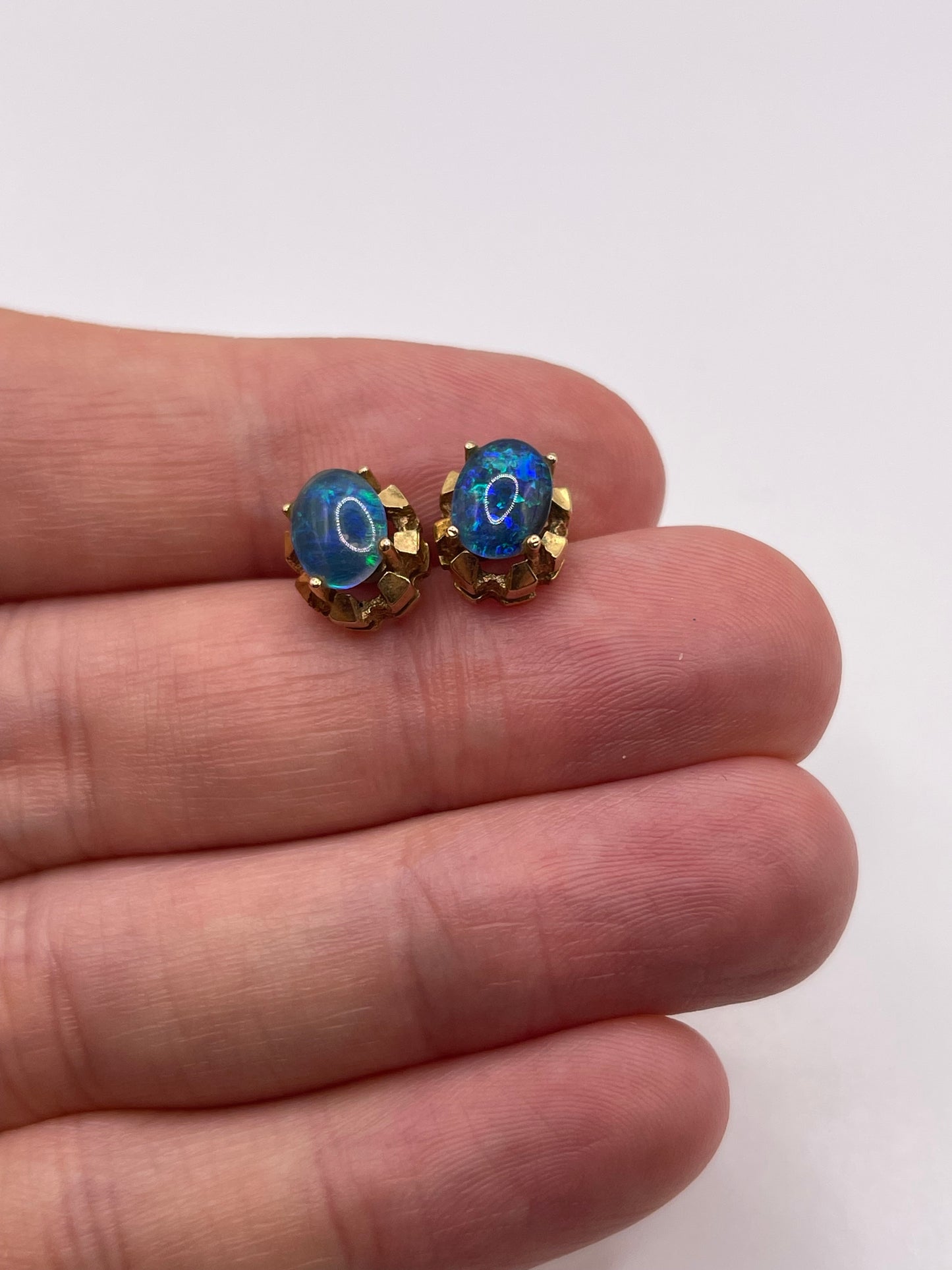 9ct gold opal triplet earrings