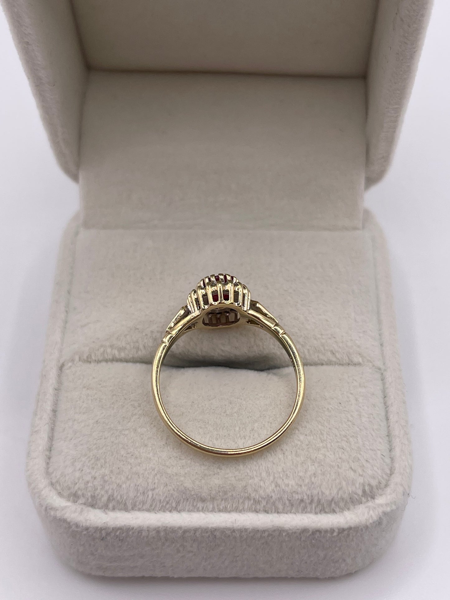 9ct gold ruby and diamond ring