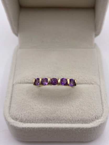 9ct gold amethyst ring