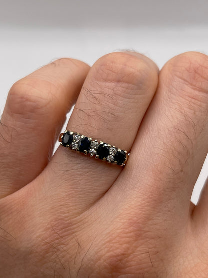 9ct gold sapphire and diamond ring