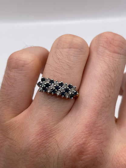 9ct gold sapphire and diamond ring