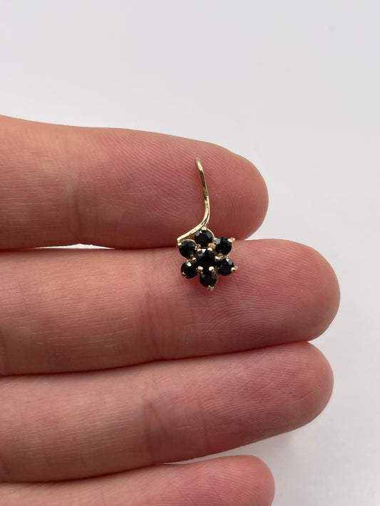 9ct gold sapphire cluster pendant