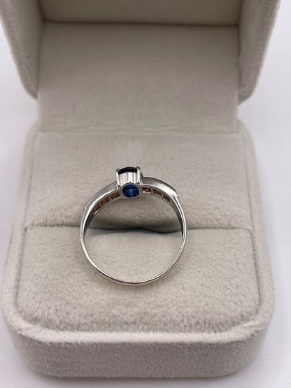 14ct white gold sapphire ring