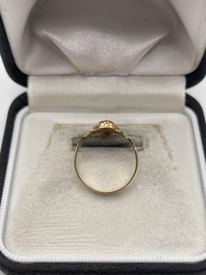 9ct gold coral ring