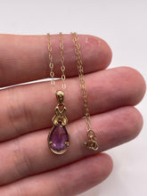 Load image into Gallery viewer, 9ct gold amethyst necklace
