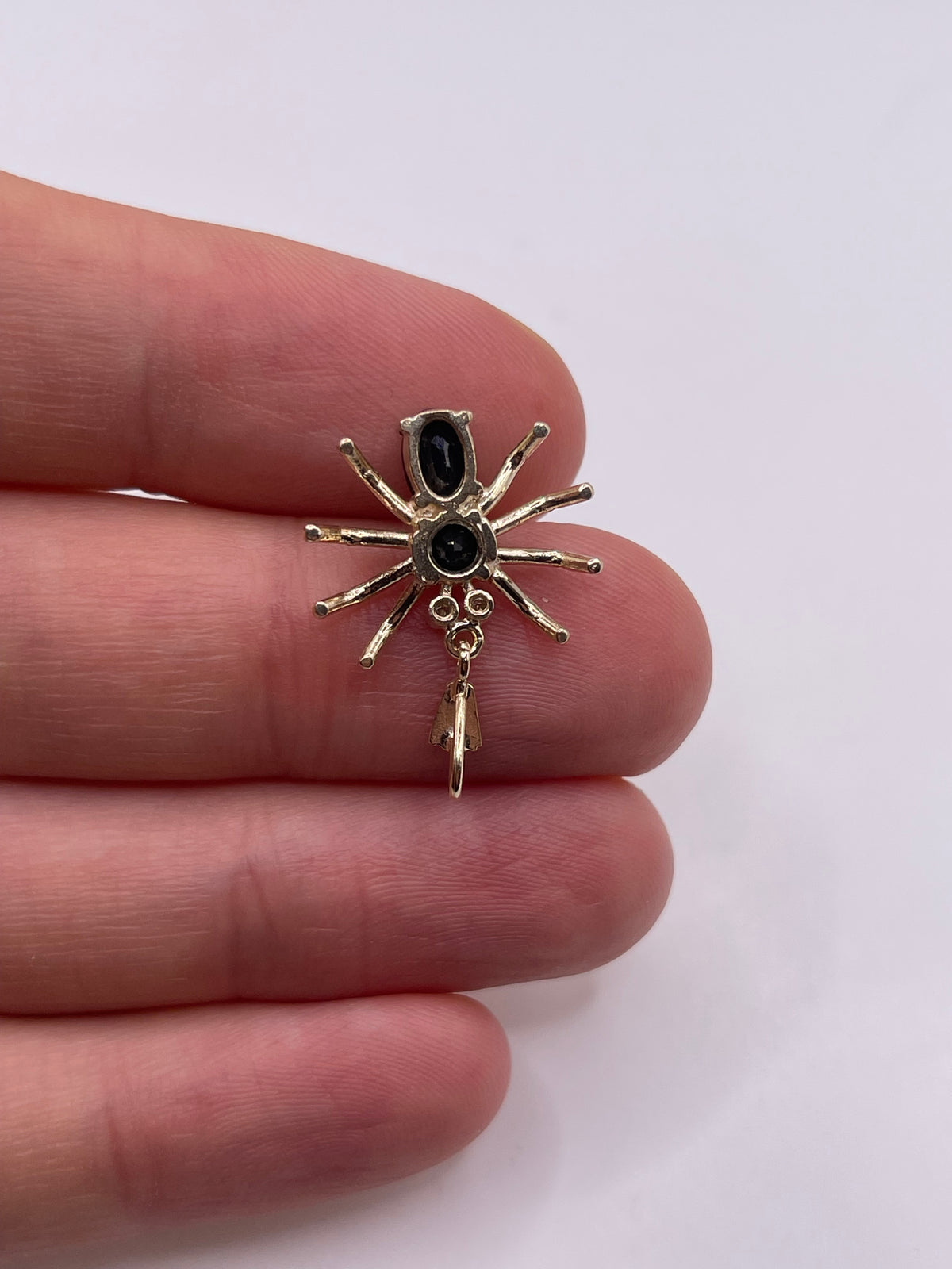 9ct gold sapphire and diamond spider pendant