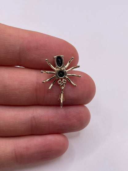9ct gold sapphire and diamond spider pendant