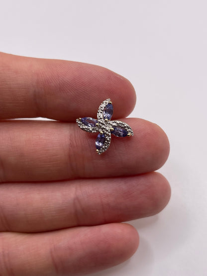 9ct gold tanzanite and diamond pendant