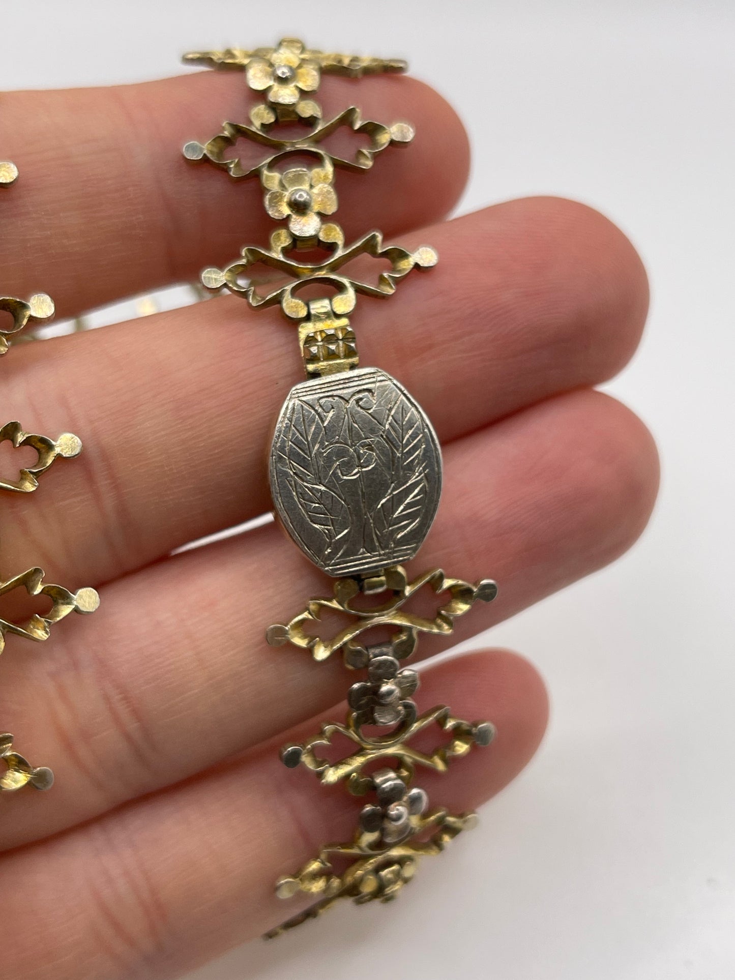 Antique silver gilt collar