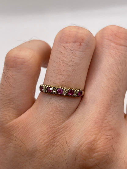 9ct gold ruby and diamond ring