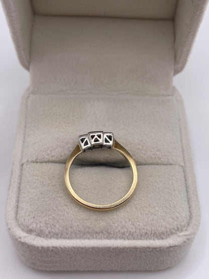 9ct gold palladium sapphire and diamond ring