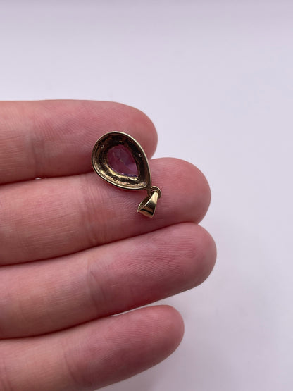 9ct gold amethyst and diamond pendant