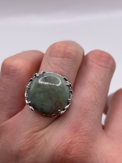 Silver aquaprase ring
