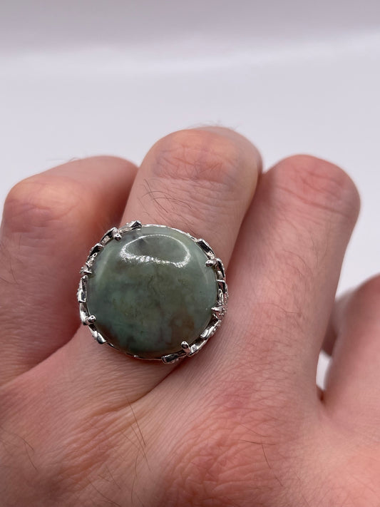 Silver aquaprase ring