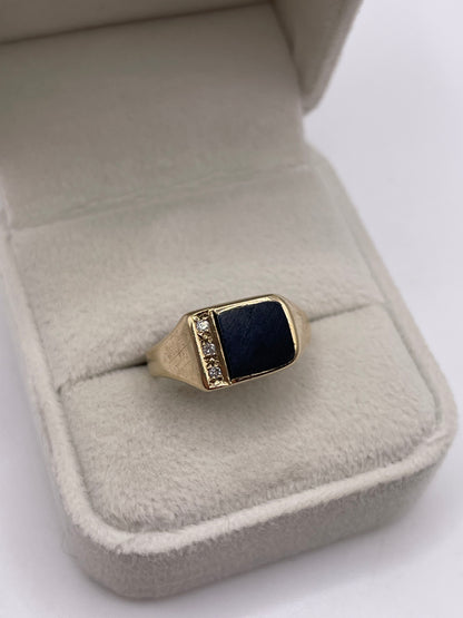 9ct gold onyx and diamond ring