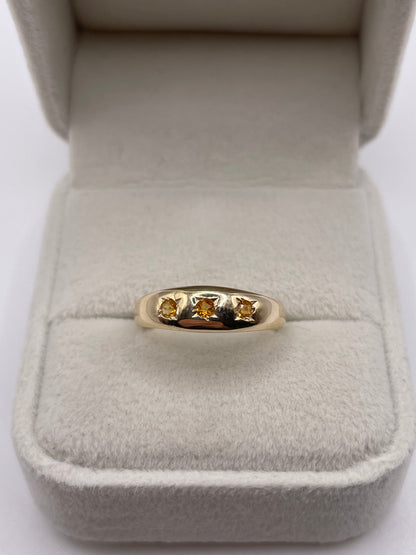 9ct gold citrine gypsy ring