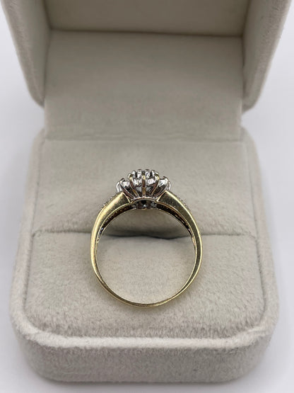 9ct gold aquamarine and diamond ring