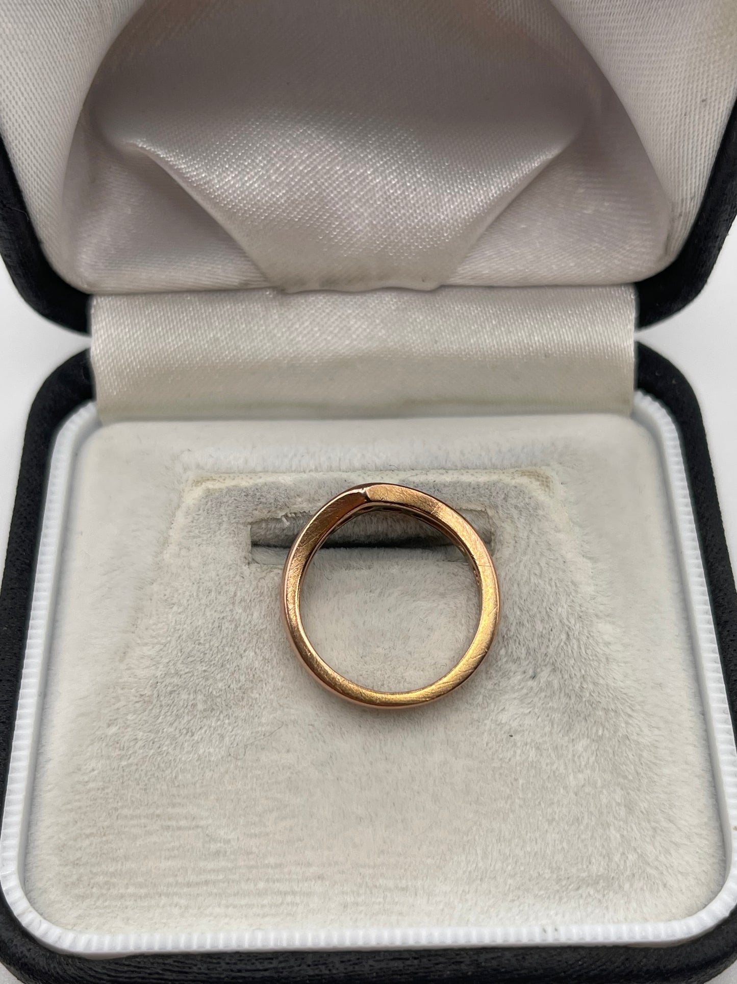 9ct rose gold diamond wishbone ring