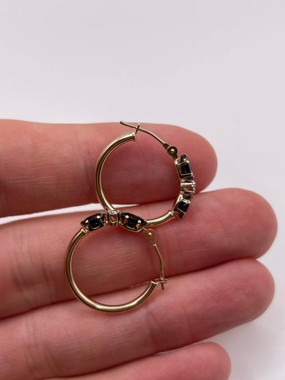 9ct gold sapphire and diamond earrings