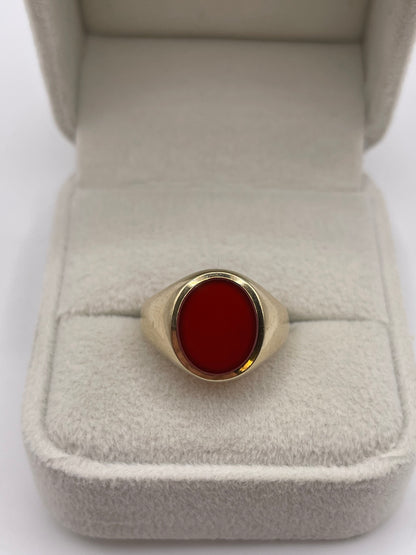 9ct gold carnelian signet ring