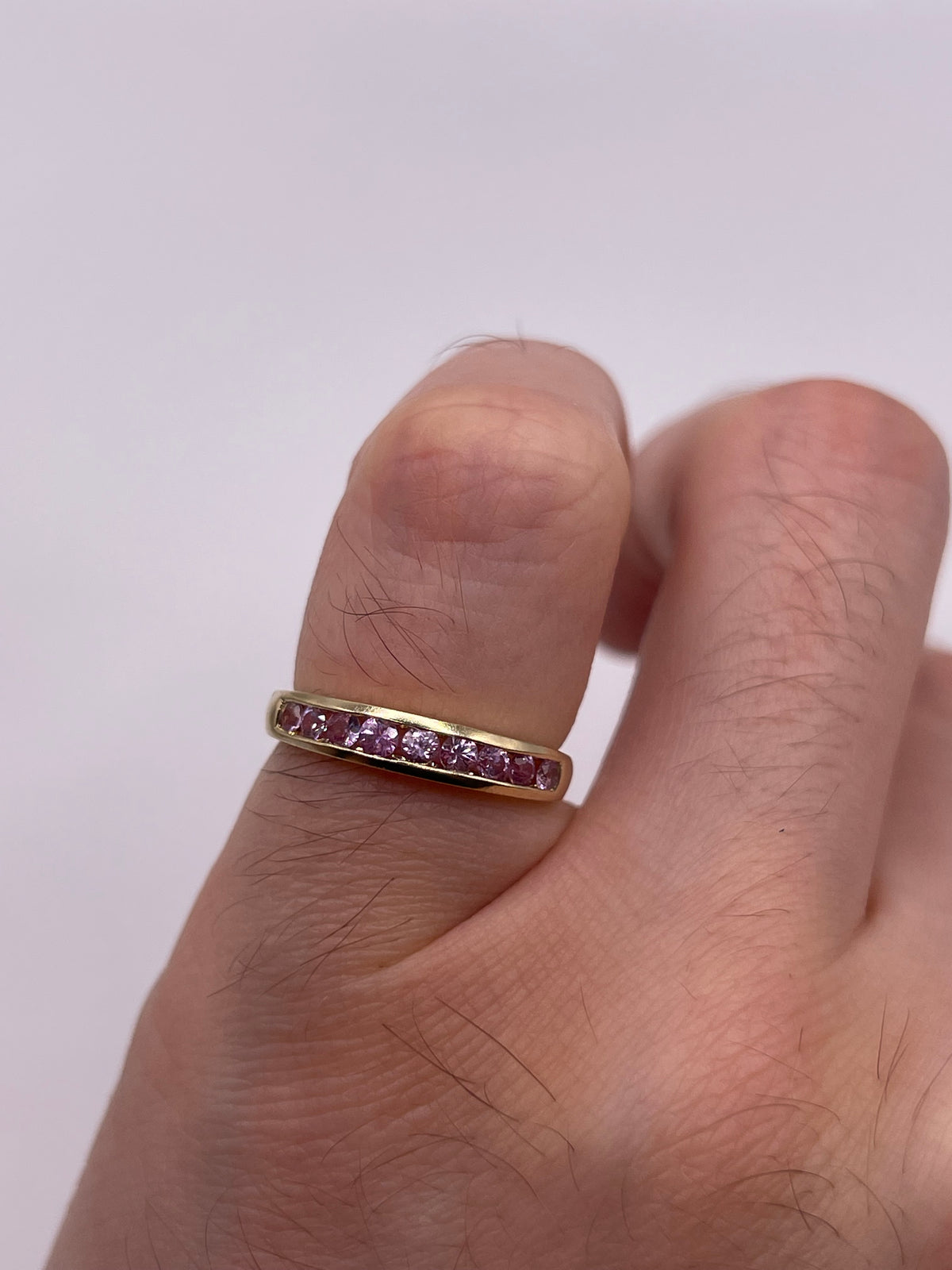 9ct gold pink sapphire ring